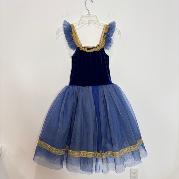 Classical Ballet Tutu Child XL Royal Blue Gold Trim Elegant Revolution Dancewear - Picture 2 of 16